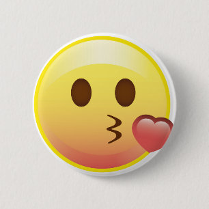 Kissyのハートの幸せなキスEmojiはボタンに直面します 缶バッジ