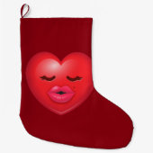 Kissy Emoji ラージクリスマスストッキング (正面)