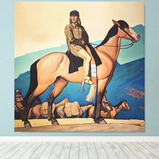 Kit Carson With Mountain Men by Maynard Dixon キャンバスプリント (インサイチュ (ウッドフロア))