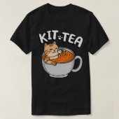 KIT TEA おもしろい Kitty Cat Kitten Tea Drinker Pet Par Tシャツ (デザイン正面)