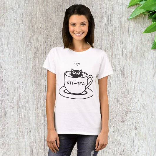 Kit-Tea 猫 パン Tシャツ