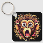 "Kit the Shocked Monkey" Aluminum Keychain キーホルダー (正面)