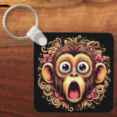 "Kit the Shocked Monkey" Aluminum Keychain キーホルダー (正面)
