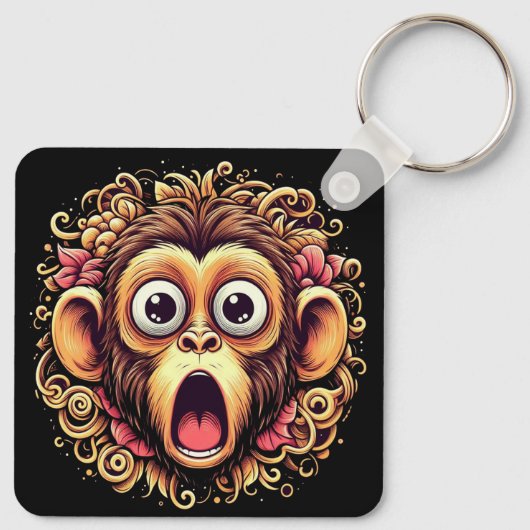 "Kit the Shocked Monkey" Aluminum Keychain キーホルダー (裏面)