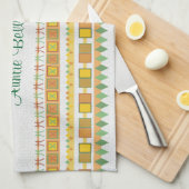 Kitchen活発なパターン伯母さんの キッチンタオル (四つ折り)