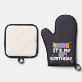 KITCHEN BIRTHDAY CHEER UP OVEN MITT AND POT HOLDER 鍋つかみ&鍋敷きセット