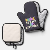 KITCHEN BIRTHDAY CHEER UP OVEN MITT AND POT HOLDER 鍋つかみ&鍋敷きセット (正面/裏面)