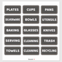 Kitchen Cabinet and Drawer Labels Large Print