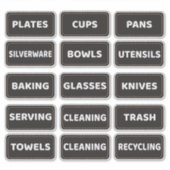 Kitchen Cabinet and Drawer Labels Large Print シール (正面)