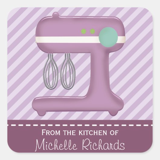 Kitchen Cake Mixer Homemade Baking Custom スクエアシール (正面)