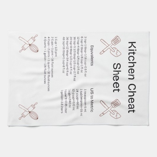 Kitchen Cheat Sheet Towel キッチンタオル (横)