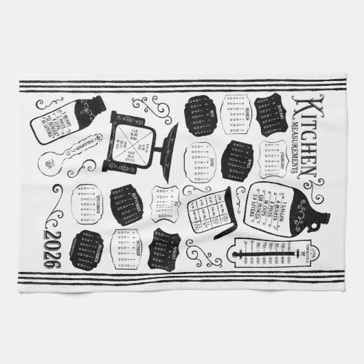 Kitchen Conversions 2026 Calendar キッチンタオル (横)