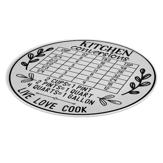 Kitchen Conversions Live Laugh Cook Cutting Board カッティングボード (角)