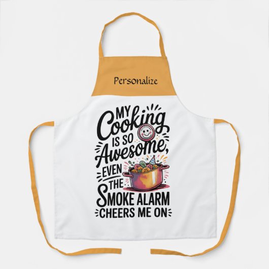Kitchen Cooking Funny Humor Quote Personalize エプロン (正面)