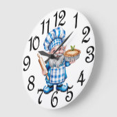 Kitchen Cooking Gnome Acrylic Wall Clock ラージ壁時計 (傾斜)