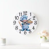 Kitchen Cooking Gnome Acrylic Wall Clock ラージ壁時計 (ホーム)