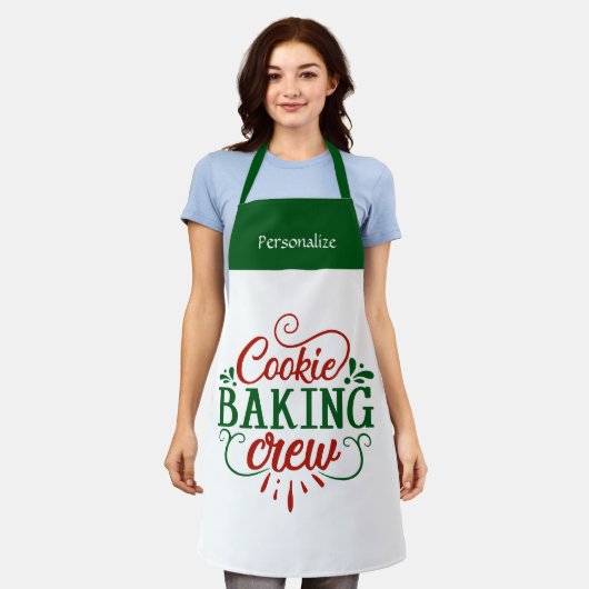 Kitchen Cooking Holiday Cookie Baking Personalize エプロン (着用した状態)