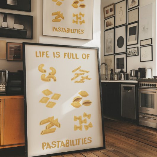 Kitchen Decor Funny Pasta Wall Art ポスター