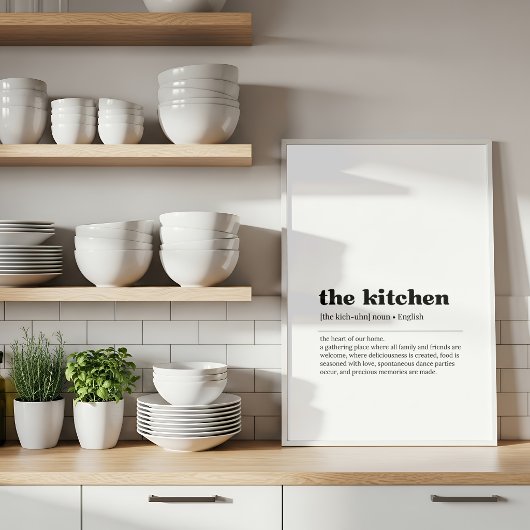 Kitchen Definition Poster | Dictionary Style ポスター