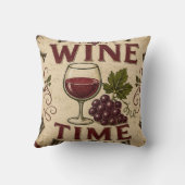 Kitchen Farmhouse Decor Wine Time クッション (裏面)