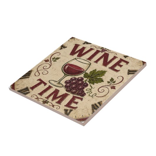 Kitchen Farmhouse Decor Wine Time タイル (側面)