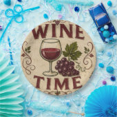 Kitchen Farmhouse Decor Wine Time ペーパープレート (パーティー)