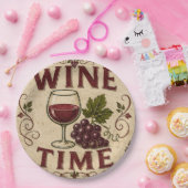 Kitchen Farmhouse Decor Wine Time ペーパープレート (パーティー)