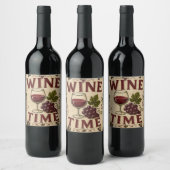 Kitchen Farmhouse Decor Wine Time ワインラベル (ボトル)