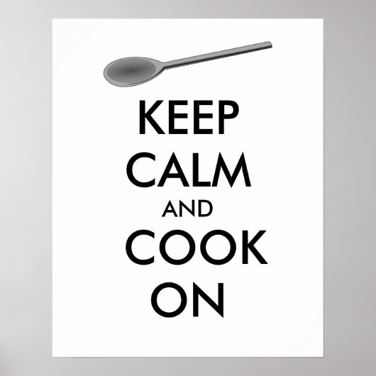 Kitchen Gifts Keep Calm and Cook On Spoon ポスター (正面)