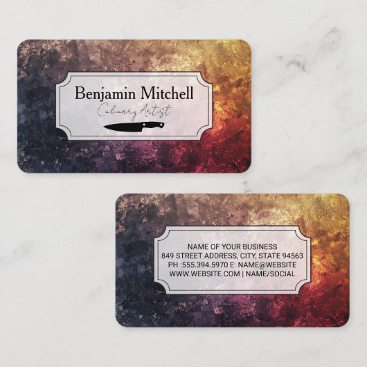 Kitchen Knife | Chef | Artistic Background 名刺 (正面/裏面)