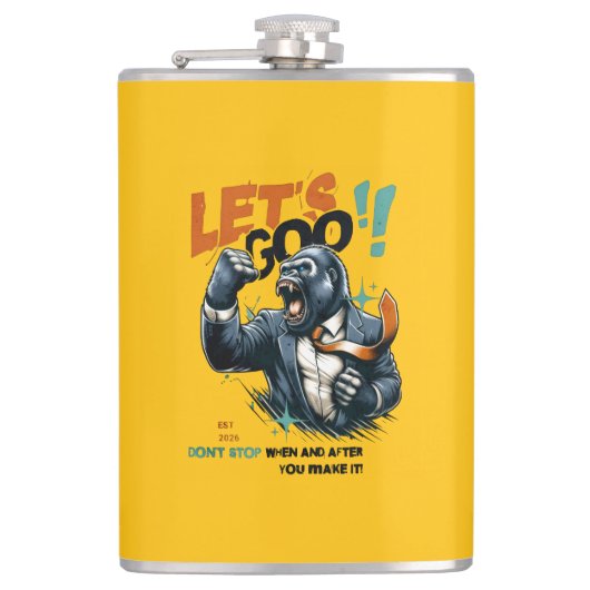 KITCHEN LET'S GOO LESSONS LEARN VINYL WRAP FLASK フラスク (正面)