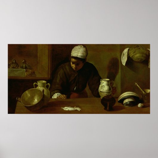 Kitchen Maid with the Supper at Emmaus, c.1618 ポスター (正面)
