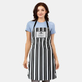 Kitchen Master Black and White Stripes Apron エプロン (着用した状態)