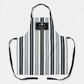 Kitchen Master Stars black and grey stripes Apron エプロン (正面)