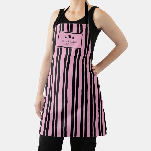 Kitchen Master Stars Black & Pink Apron エプロン (インサイチュ)