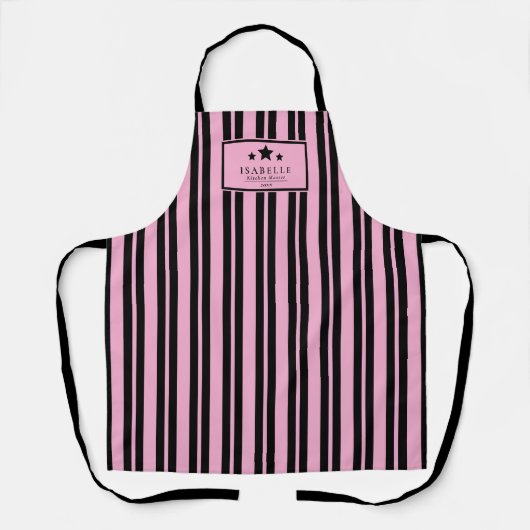 Kitchen Master Stars Black & Pink Apron エプロン (正面)