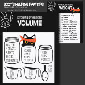 KITCHEN MEASUREMENT conversion chart 2 sides 招待状