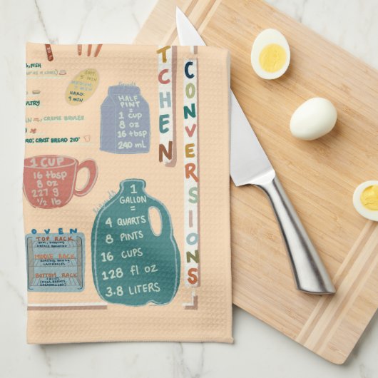 Kitchen Measurements Reference Chart キッチンタオル (四つ折り)