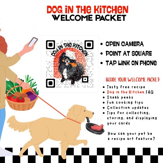 KITCHEN MEAT FISH TEMPERATURE chart 2 sides 招待状