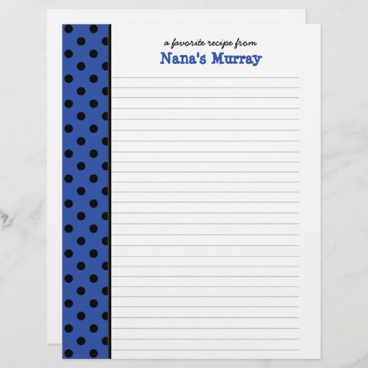 Kitchen of Nana水玉模様レシピ (正面/裏面)