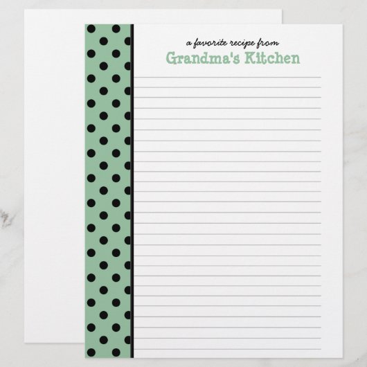 Kitchen of Nana水玉模様レシピ (正面/裏面)