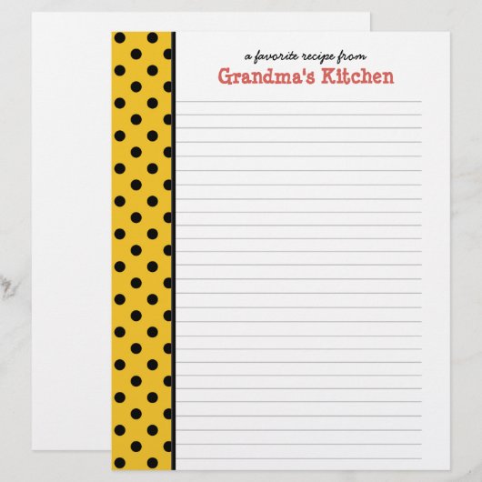 Kitchen of Nana水玉模様レシピ (正面/裏面)