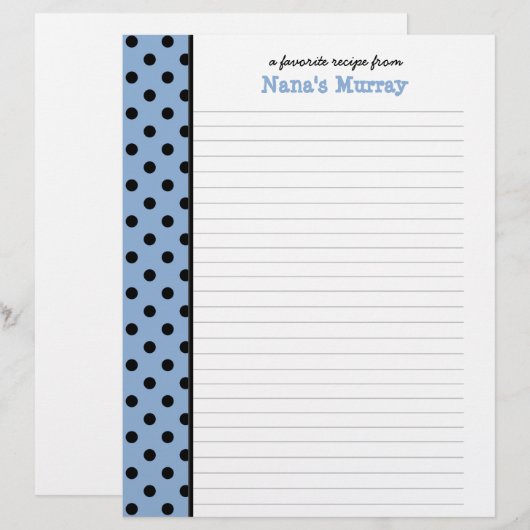 Kitchen of Nana水玉模様レシピ (正面/裏面)