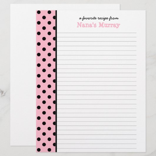 Kitchen of Nana水玉模様レシピ (正面/裏面)