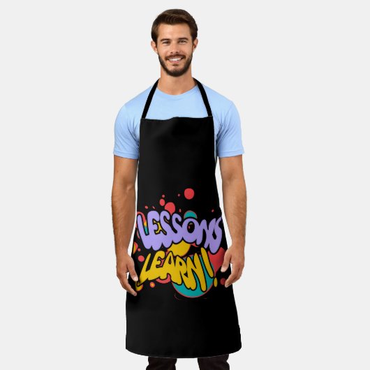 KITCHEN PAINT SPLASH LESSONS LEARN APRON エプロン (着用した状態)