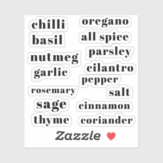 Kitchen Pantry Cupboard Herbs Spices Flavor Labels シール (シート)
