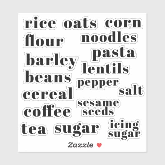 Kitchen Pantry Cupboard Produce Food Labels シール (シート)