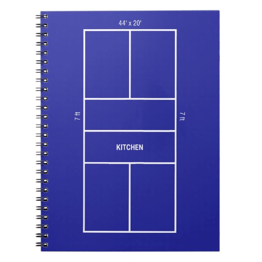 Kitchen Pickleball Court Diagram ノートブック (正面)