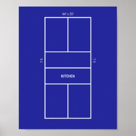 Kitchen Pickleball Court Diagram ポスター