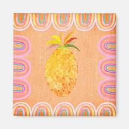Kitchen Pineapple Folk Art Style マグネット